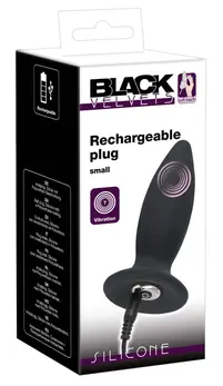 Black Velvets S Vibracioni Silikonski Čep Punjiv, 11 cm, Crni