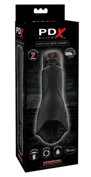 PDX Elite Roto-Teaze Vibrating Intimate Device Black Silicone 24.5cm