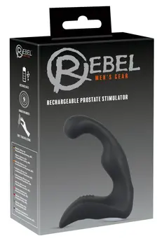 Rebel Prostate Plug Punjivi Fleksibilni Maser Crni 14.6 cm
