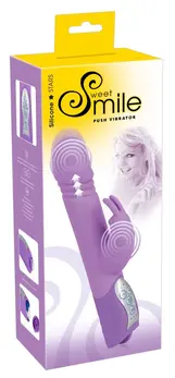 Sweet Smile Push Vibrator Purple Rabbit Model, 10 Modes, 25 cm