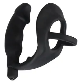You2Toys Vibrirajući Silikonski Čep i Prsten Set, Crni, 11.2 cm