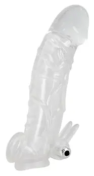 Chrystal Skin Extension Sleeve VI Providna TPE 23cm sa Mini Vibratorom