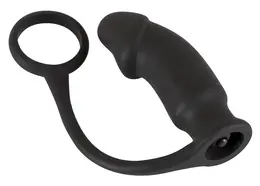 Black Velvets Intimate Duo Set - Silicone Ring & Vibro Plug, Black