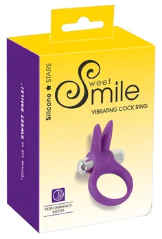 Sweet Smile Rabbit Vibrating Ring Flexible Ears Silicone 6.5cm