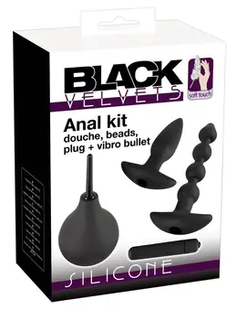 Black Velvets Analni Komplet 4-Delni Silikonski Set sa Intimnim Tušem