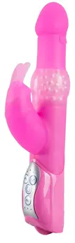 Sweet Smile Pearly Rabbit Silicone Intimate Device Pink 26cm Adjustable