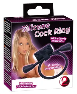 You2Toys Silicone Ring with Vibrating Stimulating Surface, Black