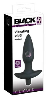 Black Velvet Medium Vibrirajući analni čep Silikon 15 cm Crna