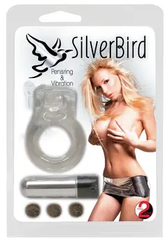 Silver Bird Intimate Ring with Vibrating System, Transparent, 2.5 cm