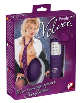 You2Toys Velvet Purple Pill intimni masažer sa daljinskim upravljačem, crni 6cm