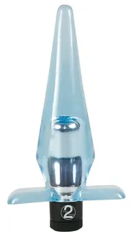 You2Toys Blue-Transparent Vibrating Anal Plug 11cm TPE