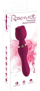 Rosenrot Thumping Wand 2-in-1 Massager & Vibrator Pink 23.4cm