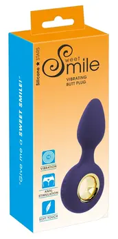 Sweet Smile Intimate Vibrating Plug 12 Modes Black 12.6 cm
