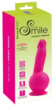 Sweet Smile Snažni Vibrator Silikon Dvostruki Motor 19cm Crni