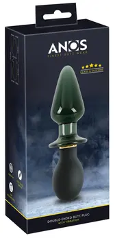 ANOS Double-Ended Intimate Machine Silicone & Glass, 10 Modes, 16.6 cm