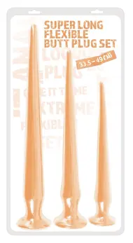 You2Toys Super Long Flexible Plug Set Flesh 3 Sizes PVC System