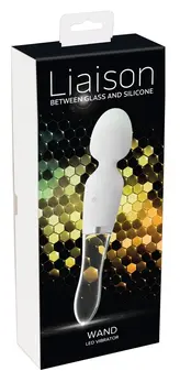 Liaison Wand LED Dual-Ended Glass & Silicone Massager 21.5cm Rechargeable