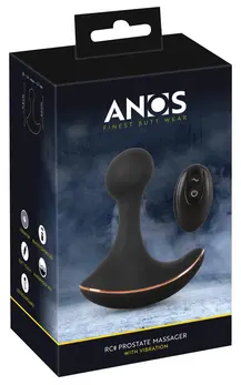 ANOS RC Prostate Massager - Vibrating Silicone, Remote Control, Black