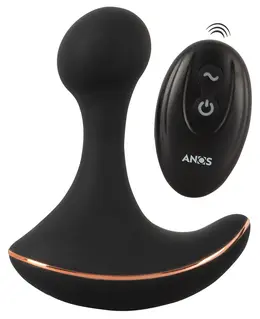 ANOS RC Prostate Massager - Vibrating Silicone, Remote Control, Black
