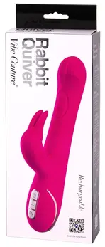 Vibe Couture Quiver Rabbit Pin Intimate Device, 21.4 cm, Soft Touch, Pink