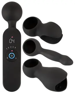 Couples Choice Wand Masažer sa Više Nastavaka, 21.5 cm, Crni