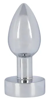 ANOS Heavy Metal Intimate Plug with Vibration, Rechargeable, Silver, 9cm