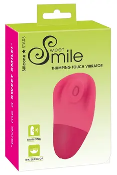 Sweet Smile Thumping Touch Compact Lay-On Device, 7 Modes, Pink, 11.7 cm