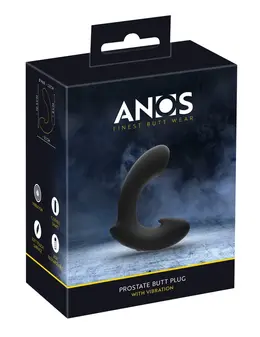 ANOS Mini Prostate Plug 7-Mode Vibrating Silicone Black 10.5cm