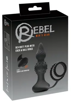 Rebel RC Intimate Double Ring Set with Vibrating Plug & Remote Control