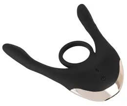 Couples Choice Multi-Function Intimate Device with Remote - Black, 14 cm