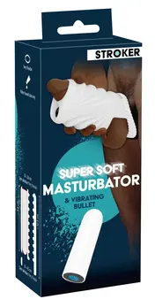 Stroker Super Soft Intimate Device with Vibration & Testicle Ring, 12.5 cm