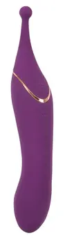 Sweet Smile Two Motors Vibe Dual-Ended Silicone Massager 18.1cm Purple