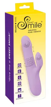 Sweet Smile Thrusting Pearl Vibrator Silicone Dual-Motor 24.8 cm Pink