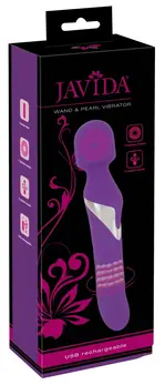 Javida Wand & Pearl Dvostrani Vibrator Silikon 24cm USB Punjiv
