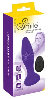 Sweet Smile RC Anal Plug Liquid Silicone 10 Modes Black 14.5cm