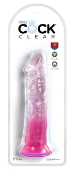 King Cock Clear Model 8 Transparentni Pink - Fleksibilni TPE sistem 21.8 cm