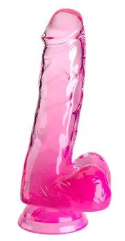 King Cock Clear 6 Inch sistem sa bazom Pink transparentni TPE