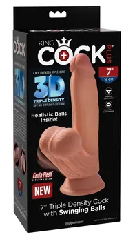 King Cock Plus 7” Triple Density Model with Swinging Feature Tan