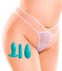 HookUp Panties Remote Bow-Tie G-String XL-XXL Wireless Vibrating Set