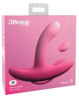 Rock N' Grind Dual Action Silicone Vibrator with Remote, 17.2 cm, Pink