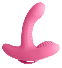 Rock N' Grind Dual Action Silicone Vibrator with Remote, 17.2 cm, Pink