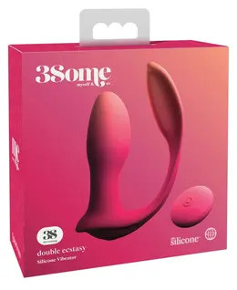 Pipedream Threesome Double Ecstasy Remote Silicone Dual Stimulator 14.1cm