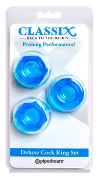 CalExotics Deluxe Ring Set Blue - Flexible Intimate Rings Trio