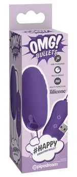 OMG! Bullets #Happy Vibrating Mini Silicone Stimulation Device Pink