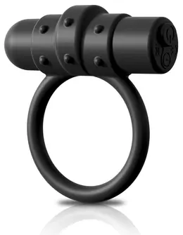 SRC Silicone Rechargeable Vibrating Ring 10 Modes Black