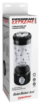 Pipedream PET Roto-Bator Clear/Black Rotating Intimate Device 24.2cm