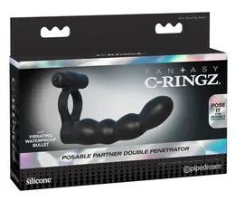 FCR Podesivi Partnerski Dupli Intimni Sistem sa Vibro-Metkom, Crna