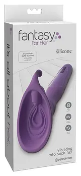 FFH Roto Suck-Her Vibrating Intimate Suction Device, Long Handle, Black