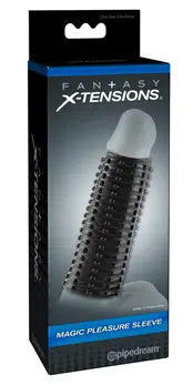 FXTM Pleasure Sleeve Dark - Fleksibilni Teksturirani Intimni Pojačivač 13.9 cm