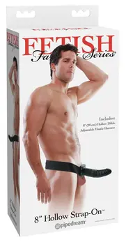 Fetish Fantasy Series 8 Hollow Strap-On Sistem, Tamni, Podesivi, 20 cm